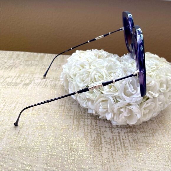 Matsuda M2035 Rectangle Sunglasses Deep Purple w/Grey Gradient Lenses. New - Picture 6 of 14